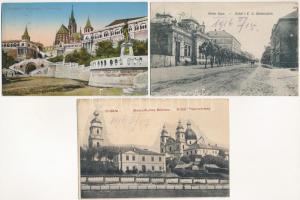 6 db RÉGI képeslap: Szabadka, Rimaszombat, Budapest, Chelm, Nowy Sacz / 6 pre-1945 postcards: Suboti...