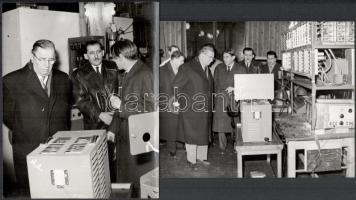 1959 Budapest, KFKI, Münnich Ferenc látogatása, 6 db fotó, 12×15,5 cm