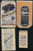 Régi papírzacskók (Blokmalt, Pátria, Lenz Testvérek, stb.), 4 db
