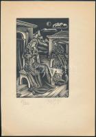 Molnár C. Pál (1894-1981): Mária a kisdeddel. Fametszet, papír, utólagos jelzéssel, 16,5×11 cm