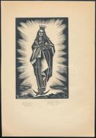 Molnár C. Pál (1894-1981): Szűz Mária. Fametszet, papír, utólagos jelzéssel, 16,5×11 cm