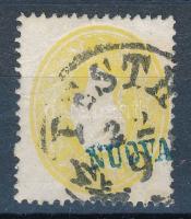 1861 2kr yellow, 1861 2kr sárga, kék cégbélyegzős előérvénytelenítéssel 
