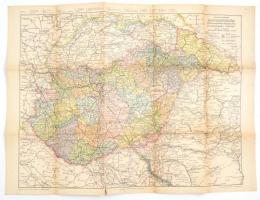 cca 1939-40 Stoits György: Magyarország közigazgatási beosztása és közlekedési térképe (Kárpátalja visszafoglalása után), 1: 1 200 000, , ca. 46x63 cm. néhány kisebb szakadással