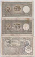 Szerbia / Német megszállás 1941. 10D + 20D (3x) + 50D (2x) + 1943. 100D (2x) + Jugoszlávia / Montene...