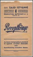 Özv. Saád Istvánné Szent Rókus Gyógyszertára (Érsekújvár) receptkönyv borítékja
