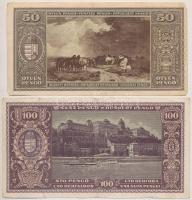 1945. 50P + 1945. 100P T:III kis szakadások Adamo P15, P18