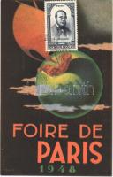 Foire de Paris International de la Philatélie 1948 / International Philatelic Exhibition in Paris advertising card + So. Stpl.