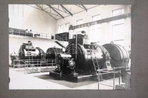 cca 1920 Schlik-Nicholson Gép-, Waggon és Hajógyár Rt. által gyártott gőzturbinák kapcsolótáblákkal,...