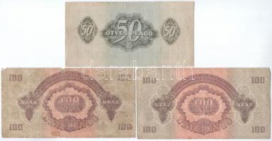 1944. 1P-100P (8x, ebből 7xklf) "A Vörös Hadsereg Parancsnoksága" T:III,III- ragasztónyom