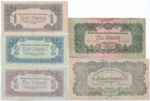 1944. 1P-100P (8x, ebből 7xklf) "A Vörös Hadsereg Parancsnoksága" T:III,III- ragasztónyom