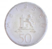 Német Birodalom / Meissen 1921. 50pf fehér porcelán szükségpénz T:1-,2 German Empire / Meissen 1921. 50 Pfennig white porcelain necessity coin C:AU,XF