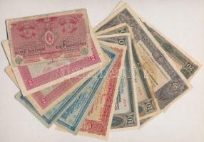 1916-1920. 10db vegyes korona bankjegy, közte 1920. 50K Orell Füssli Zürich T:III,III-
