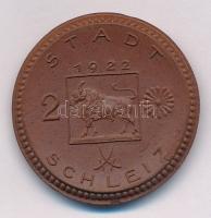 Német Birodalom / Schleiz 1922. 2M barna porcelán szükségpénz T:1- German Empire / Schleiz 1922. 2 Mark brown porcelain necessity coin C:AU