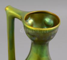 Zsolnay eozin mázas kancsó, jelzett, apró mázhibákkal, m: 28 cm