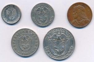 Panama 1966-1982. 1c - 1/4B (5xklf) T:2,2-
Panama 1966-1982. 1 Centesimo - 1/4 Balboa (5xdiff) C:XF...