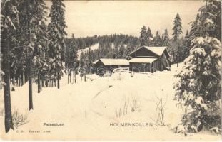 1905 Holmenkollen, Peisestuen / tourist house, chalet in winter (Rb)