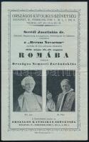 1931 Rerum Novarum nemzeti zarándoklat Serédi Jusztiniánnal Rómába. Röplap
