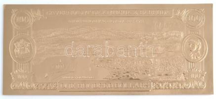 Antigua és Barbuda 1988. 100$ bankjegy (Au és Ag fólia papíron) T:1-
Antigua and Barbuda 1988. 100 ...