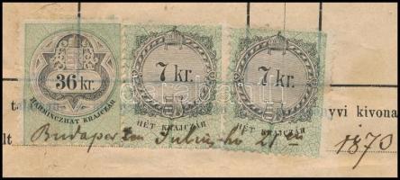 1870 Esztergomi születési anyakönyvi kivonat másolat okmánybélyeggel