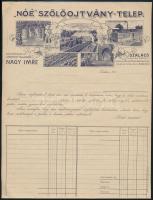 1910 Szalacs, Bihar vármegye Noé szőlőoltvány telep fejléces számla