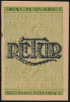 1930 Nagyvárad Retur vásárlási rendszer könyvecske
