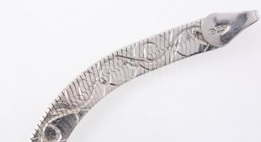 Ezüst(Ag) mintás kígyó karkötő, jelzett, h: 18,5 cm, nettó: 4,43 g