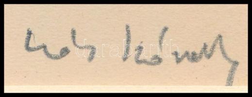 Kós Károly (1883-1977): Erdélyi utcarészlet, színes linómetszet, papír, utólagos jelzéssel, paszpart...