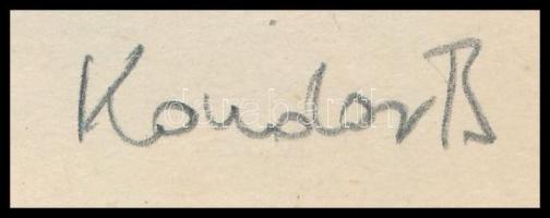 Kondor Béla (1931-1972): Kétely, fametszet, papír, jelzés nélkül, 11x14 cm paszpartuban