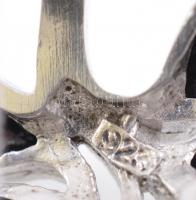 Ezüst(Ag) gyűrű, féldrágakövekkel, jelzett, méret: 55, bruttó: 7,78 g