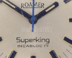 Roamer Superking kézi felhúzós  Kis karcokkal,  ,működő állapotban. d: 34 mm Fém szíjjal