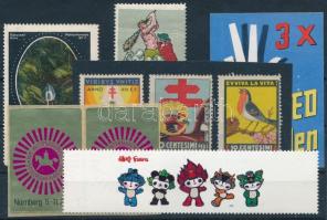 1913-2004 9 db külföldi levélzáró és reklámbélyeg