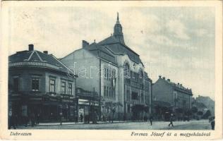 1936 Debrecen, Ferenc József út, Megyeház, Arany Angyal gyógyszertár, patika, Frank Ede, Rosenberg Emil üzlete (EK)