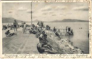 1935 Fonyód, strand, fürdőzők (EK)