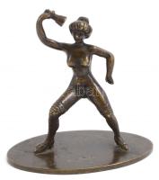 Táncosnő. Bronz szobrocska. Jelzés nélkül. 8,5 cm