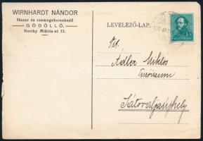 1930 Gödöllő, Wirnhardt Nándor kereskedő céges levelezőlapja