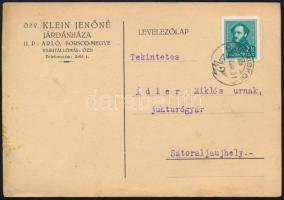 1930 Járdánháza, özv. Klein Jenőné kereskedő céges levelezőlapja