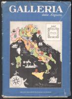 cca 1940 Galleria delle Regioni 18 olasz tartomány leírása kiadvány, sérült hátsó borítóval. Színes térképekkel.