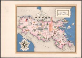 cca 1940 Galleria delle Regioni 18  olasz tartomány leírása kiadvány, sérült hátsó borítóval. Színes...