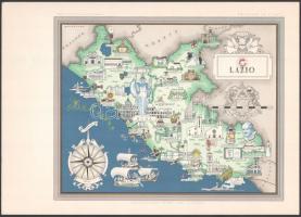 cca 1940 Galleria delle Regioni 18  olasz tartomány leírása kiadvány, sérült hátsó borítóval. Színes...