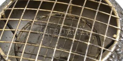 Potpurri tartó / száraz virág váza. Fém. d: 16 cm, m: 14,5 cm