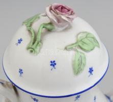 Herendi kék virág mintás teás, mokkás készlet részet + étkészlet darab: 1-1 teás és kévés kanna, egy...