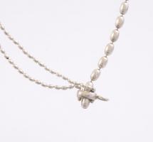 Ezüst(Ag) karkötő, jelzett, h: 17 cm, nettó: 8,79 g