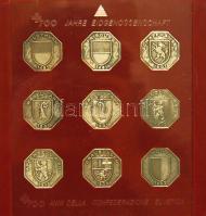 Svájc 1978. "700 éves a Svájci Államszövetség" 27klf szögletes éremből álló sorozat dekora...
