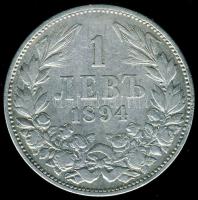 Bulgária 1894KB 1L Ag T:3+