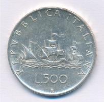 Olaszország 1960R 500L Ag "Kolumbusz hajói" T:2- 
Italy 1960R 500 Lire Ag "Columbus&...