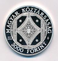 2002. 3000Ft Ag "Széchenyi Könyvtár" kapszulában, tanúsítvánnyal T:PP apró felületi karc A...