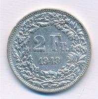 Svájc 1943B 2Fr Ag T:2,2- kis ph. Switzerland 1943B 2 Francs Ag C:XF,VF small edge error