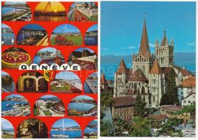 40 db MODERN használatlan svájci város képeslap / 40 modern unused Swiss town-view postcards