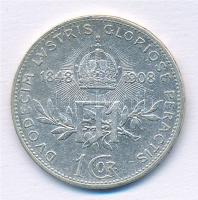 Ausztria 1908. 1K Ag "Ferenc József - Jubileum" T:2- 
Austria 1908. 1 Corona Ag "Fra...