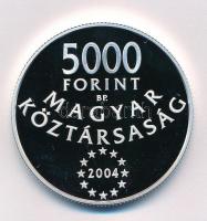 2004. 5000Ft Ag "Magyarország az Európai Unió tagja" tanúsítvánnyal T:PP apró felületi kar...